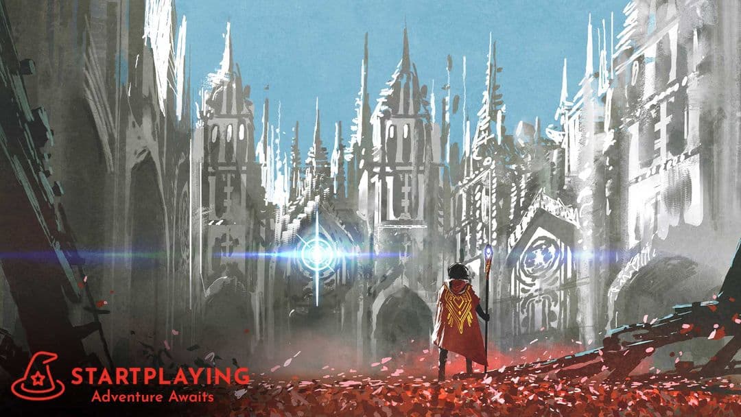 Adventurer facing an epic castle